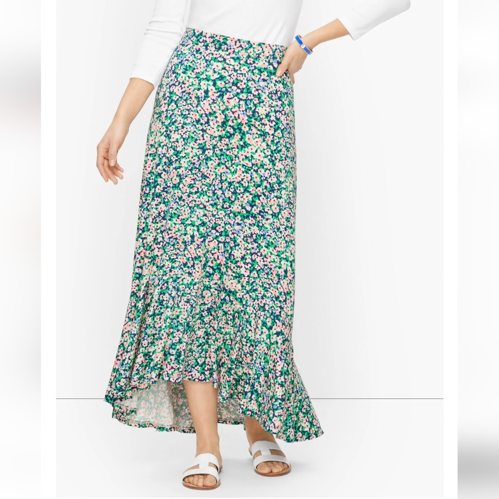 HIGH-LOW FLOUNCE SKIRT - DITSY FLORAL